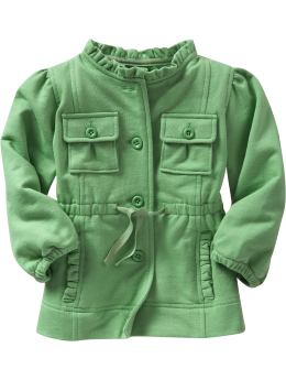 BabyGap: Knit ruffle jacket - green