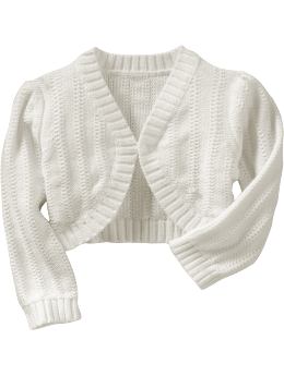 BabyGap: Cropped pointelle cardigan sweater - off white