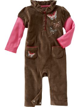 BabyGap: 2-in-1 velour one-piece - brownie
