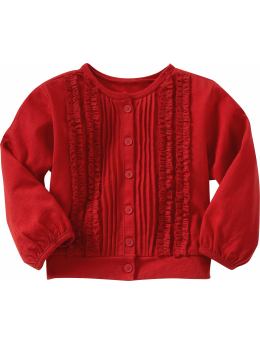 BabyGap: Ruffled knit cardigan - red
