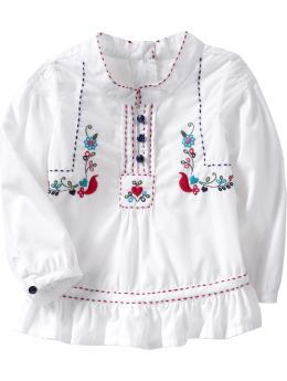 BabyGap: Embroidered top - off white