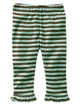 BabyGap: Striped ruffle leggings - aqua stripe