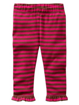 BabyGap: Striped ruffle leggings - pink stripe