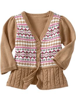 BabyGap: Fair Isle cardigan sweater - tan