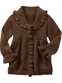 BabyGap: Ruffle cardigan - brownie