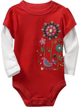 BabyGap: 2-in-1 graphic bodysuit - red
