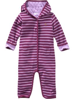 BabyGap: Striped hoodie one-piece - huckleberry