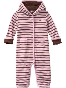 BabyGap: Striped hoodie one-piece - pink bloom