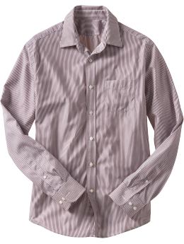 Men: Fitted Nolan striped shirt - shiraz stripe