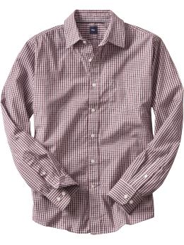 Men: Fitted Nicholas checked shirt - malbec check