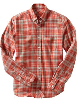 Men: Fitted Humphrey flannel shirt - navajo red plaid
