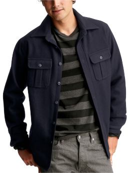 Men: Wool CPO jacket - blue galaxy