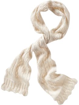 GapKids: Crochet scarf - sugar cookie white