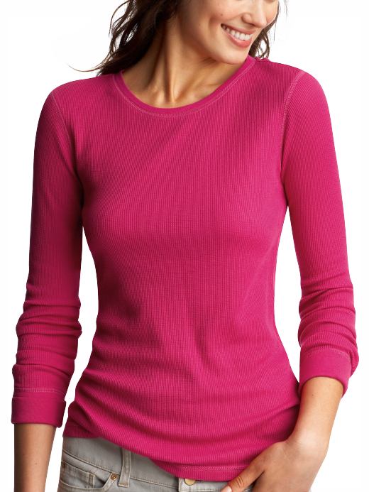 Gap Petite Featherweight Waffle Crew