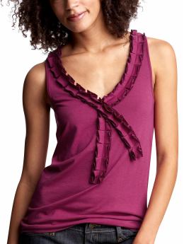 Women: Criss-cross ruffle tank - orchid blossom