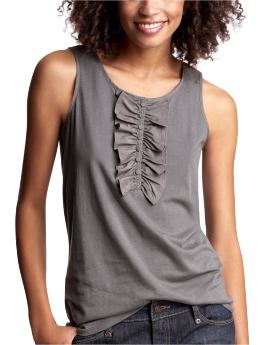 Women: Ruffle-front tank - new shadow