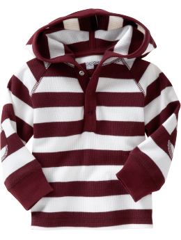 BabyGap: Striped waffle-knit hoodie - rose wood
