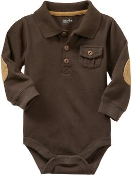 BabyGap: Jersey polo bodysuit - Brown