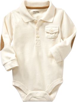BabyGap: Jersey polo bodysuit - ivory