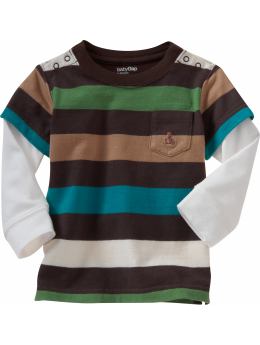 BabyGap: 2-in-1 striped pocket T - brown stripe