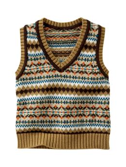 BabyGap: Fair Isle sweater vest - brown fairisle