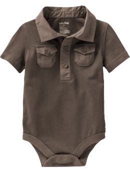 BabyGap: Jersey polo bodysuit - brown