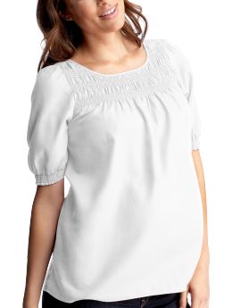 GapMaternity: Smocked top - optic white