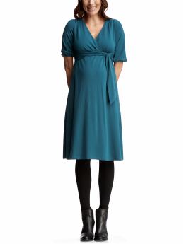 GapMaternity: Cross-front puff-sleeve dress - vivid teal