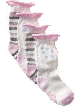 BabyGap: Ruffle socks (2-pack) - pink stripe