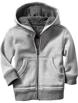 BabyGap: Skinny striped zip-up hoodie - charcoal gray