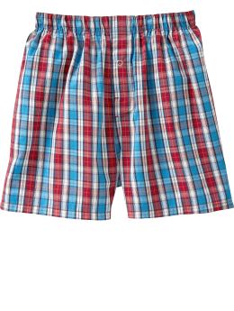 GapKids: Plaid boxers - admiral red
