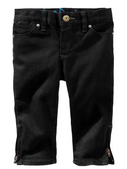 BabyGap: Skinny black zipper jeans - black