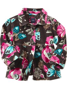 BabyGap: Printed corduroy jacket - classic brown floral