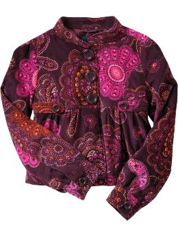 GapKids: Floral corduroy jacket - ruby wine