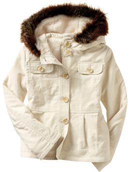 GapKids: Hooded plush jacket - sugar cookie white