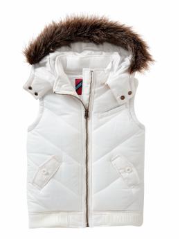 GapKids: Hooded Warmest Vest - sugar cookie white