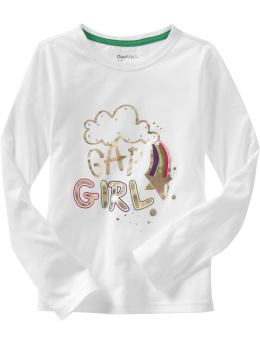 GapKids: Sparkly long-sleeved graphic T - white
