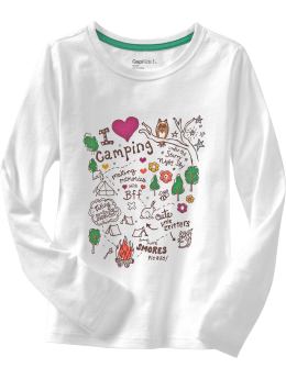 GapKids: Sparkly long-sleeved graphic T - white graphic