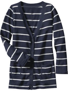 GapKids: Long striped cardigan - blue galaxy