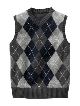 GapKids: Argyle vest - charcoal heather b65