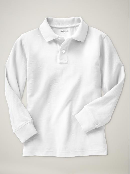 Gap Boys White Long Sleeved Solid Polo