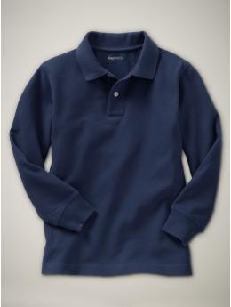 Long-sleeved solid polo