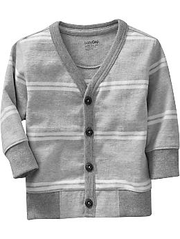 BabyGap: Striped knit cardigan - charcoal heather