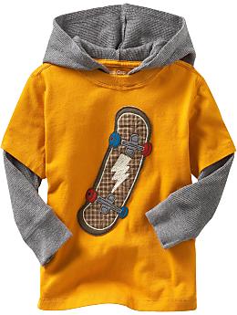 BabyGap 2 in 1 hooded graphic T gold ribbon