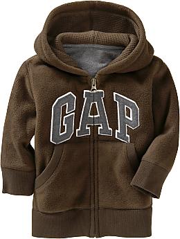 BabyGap: Pro Fleece arch logo zip-up hoodie - brown