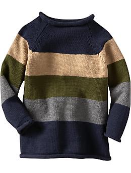 BabyGap: Striped rollneck sweater - algae