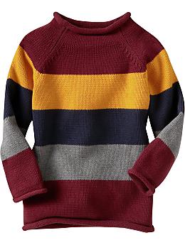 BabyGap: Striped rollneck sweater - gold ribbon