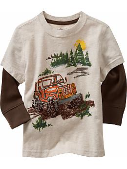 BabyGap 2 in 1 outdoors graphic T oatmeal heather