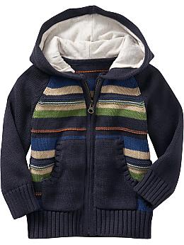 BabyGap: Multi-striped zip-up sweater hoodie - blue galaxy