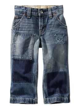 BabyGap: Skull patchwork jeans - medium wash
